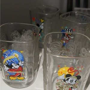 Vintage Disney Colorful Mickey Mouse Glass Collection